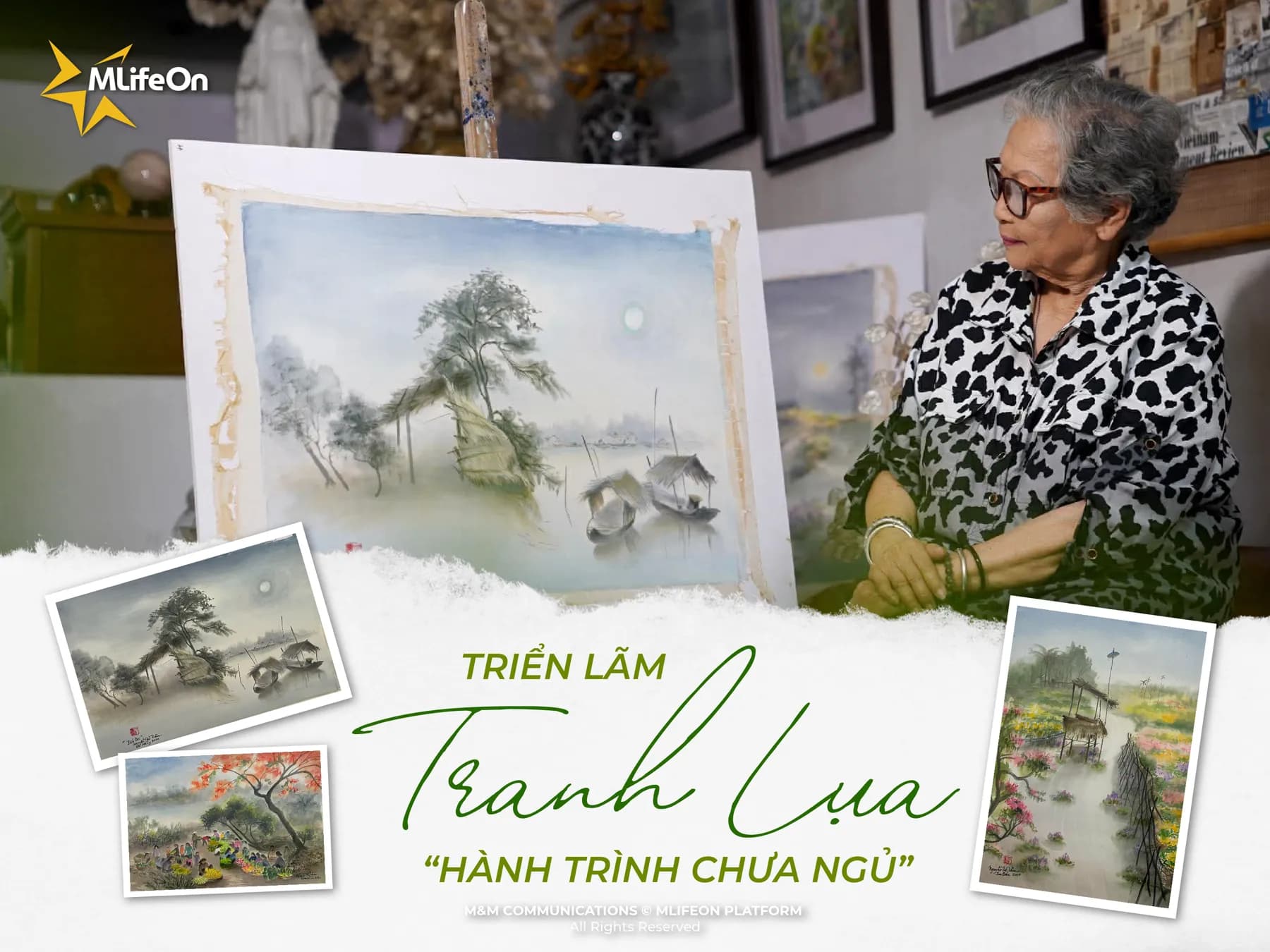 TRIỂN LÃM TRANH LỤA “HÀNH TRÌNH CHƯA NGỦ” CỦA HOẠ SĨ NGUYỄN THỊ TÂM