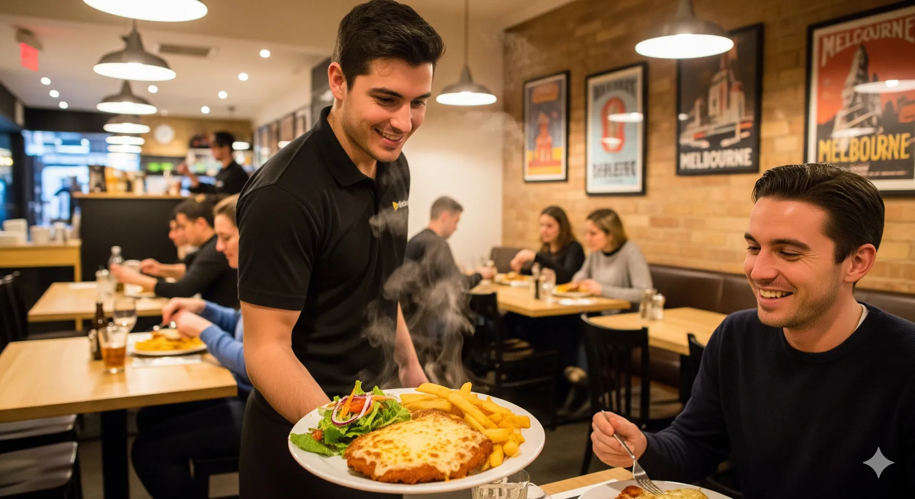 Repas délicieux et abordable servi dans un restaurant économique du CBD de Melbourne