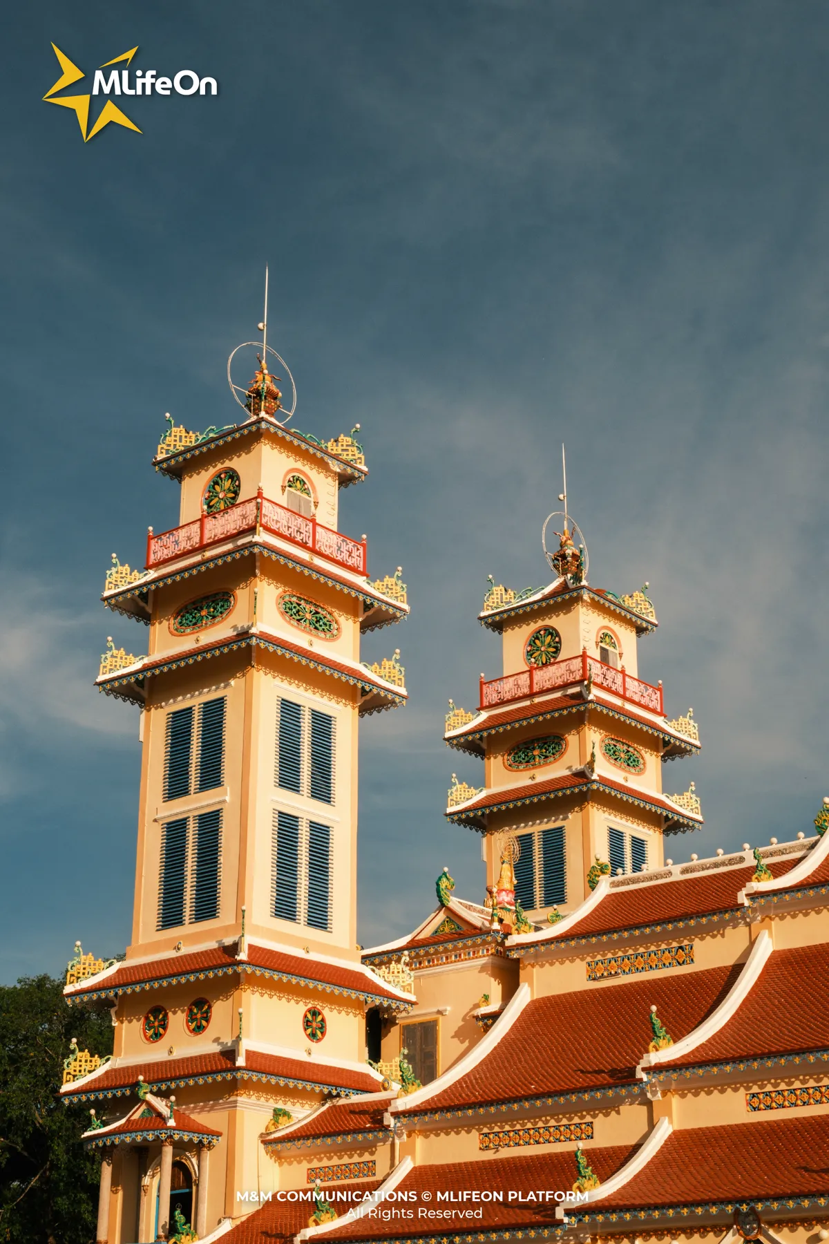 The Tay Ninh Holy See stands out with its unique architecture in the heart of Tay Ninh
