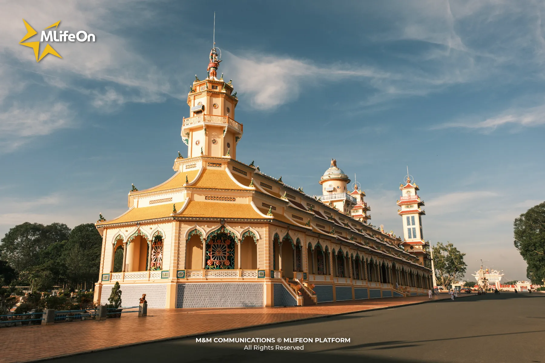 The Tay Ninh Holy See stands out with its unique architecture in the heart of Tay Ninh