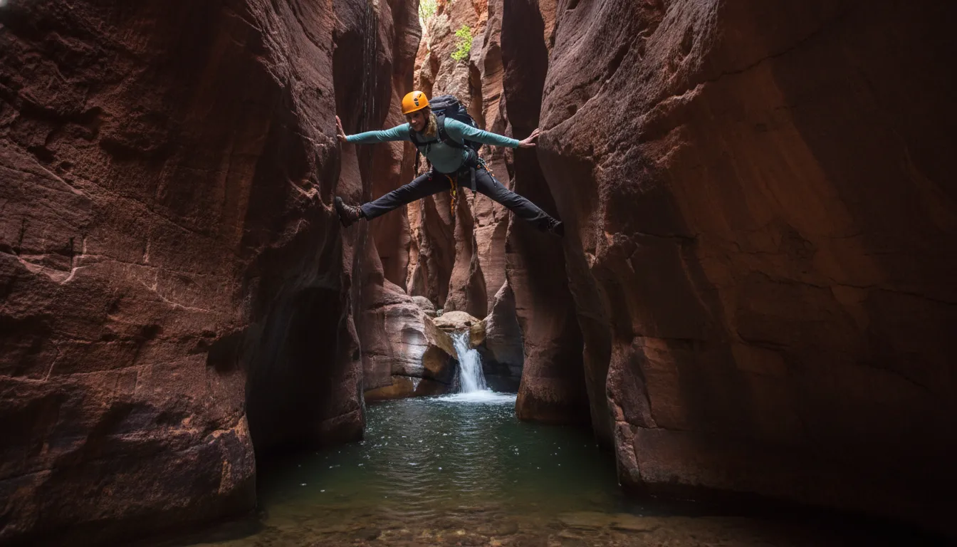 Image: An adventurous person performing the 