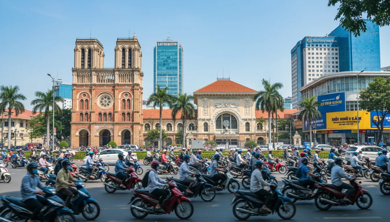 Image: A vibrant panoramic view of Ho Chi Minh City
