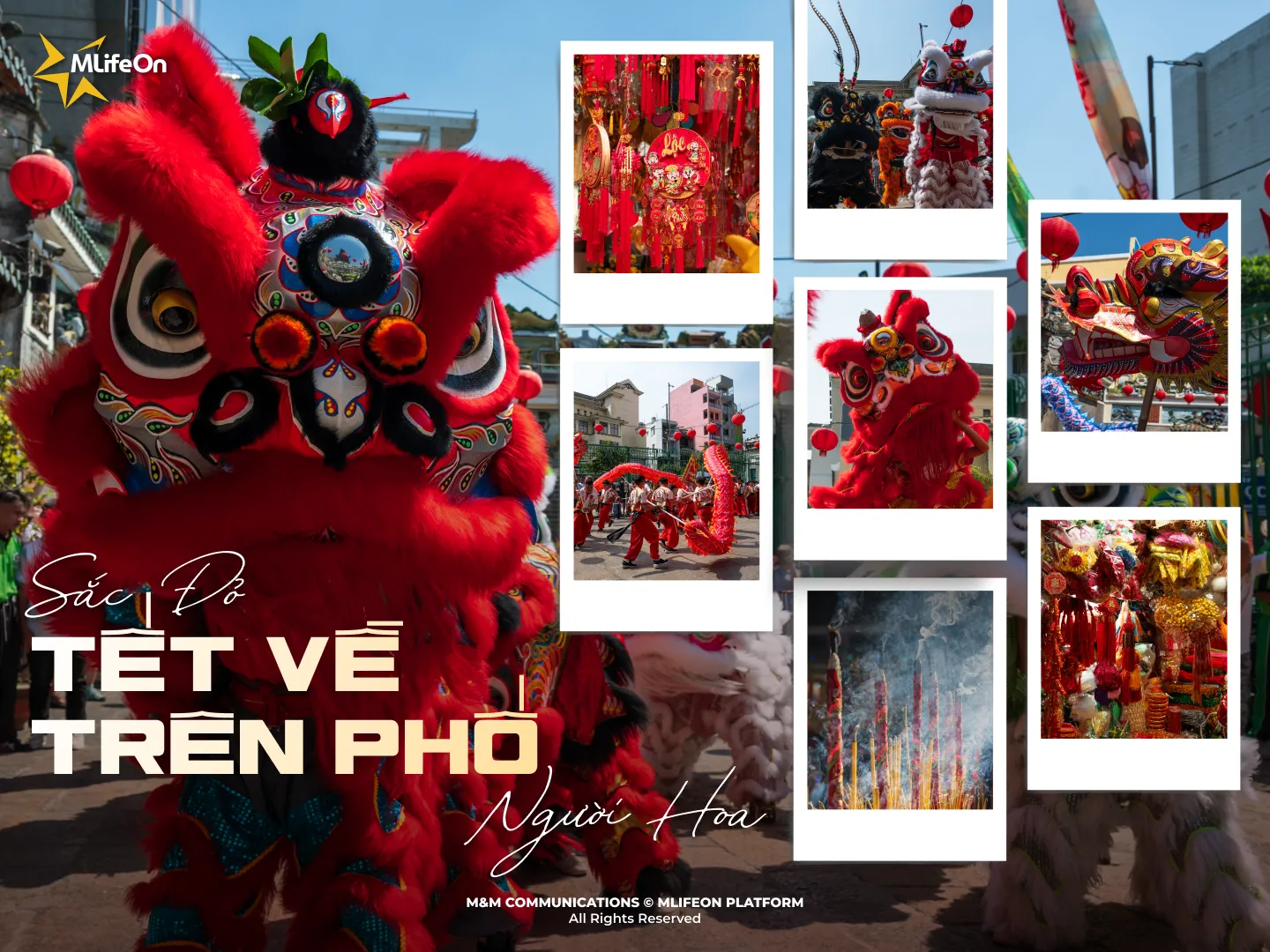 LE ROUGE VIBRANT DU TÊT DANS LES RUES CHINOISES DE SAÏGON